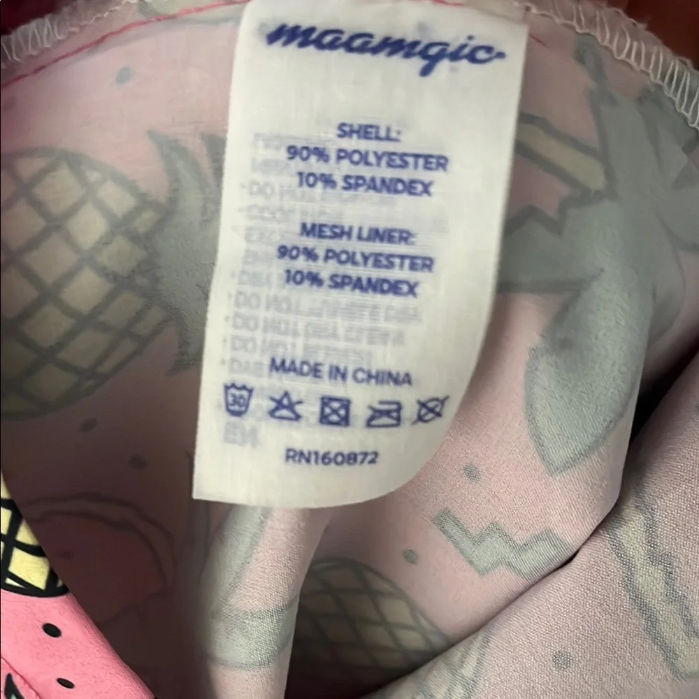 Maamgic Pink Pineapple Print Swim Trunk Shorts - Size M